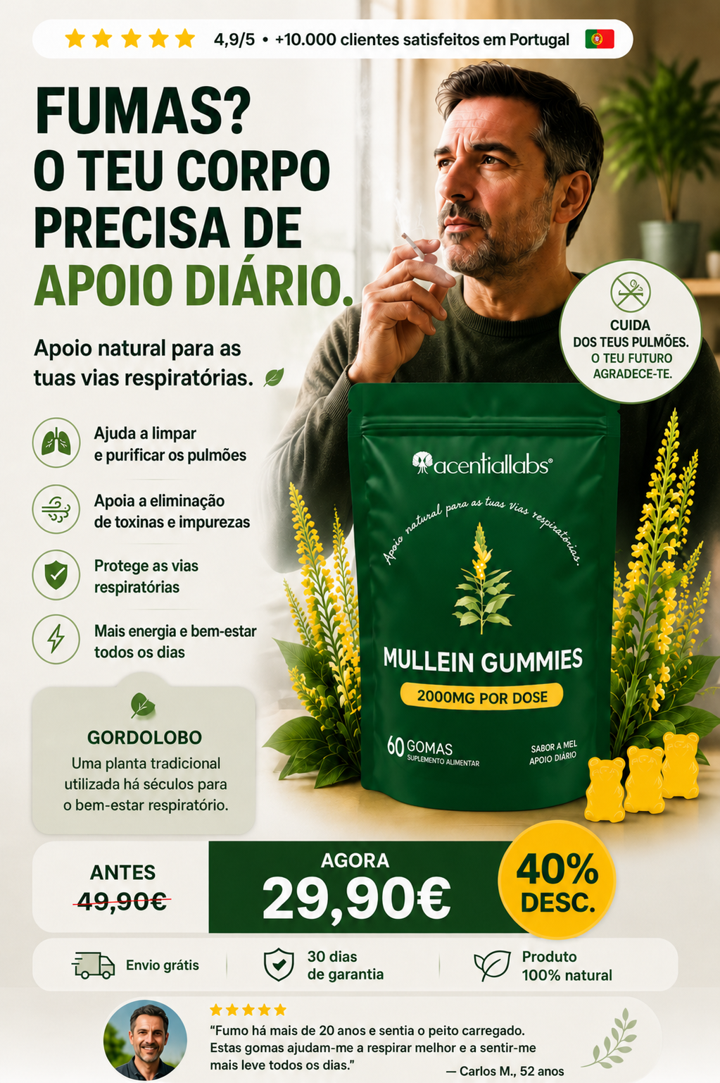 Gomas de Gordolobo | Para quem fuma e quer respirar melhor